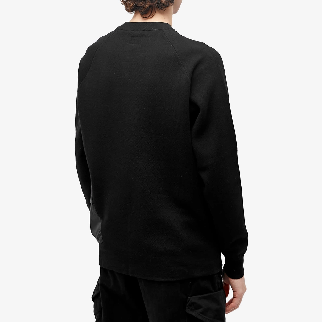CP Company Men's Double Mixed Pocket Crew Sweat Black